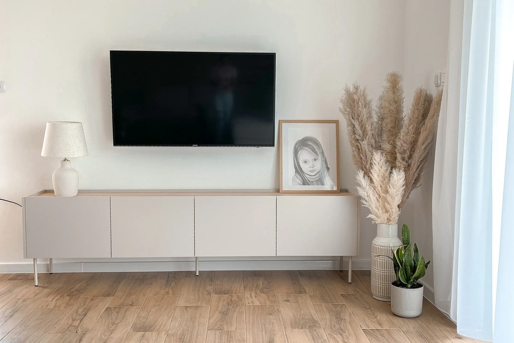 TV stolík Desin 220 cm - kašmírová / dub nagano