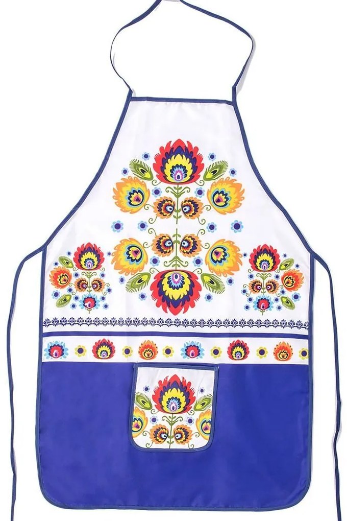 B-1 FOLK BLUE sada chňapka so zásterou