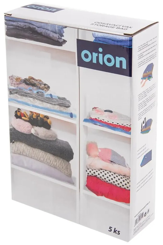 Sada 5 vakuových pytlů ORION ušetří 75% místa