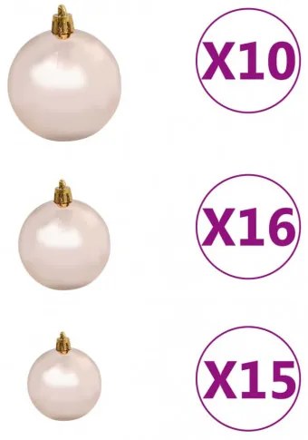 vidaXL Vianočná girlanda s LED a súpravou gulí zelená 20 m PVC-