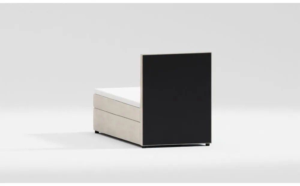 Béžová čalúnená jednolôžková posteľ s úložným priestorom s roštom 80x200 cm Bunny – Ropez