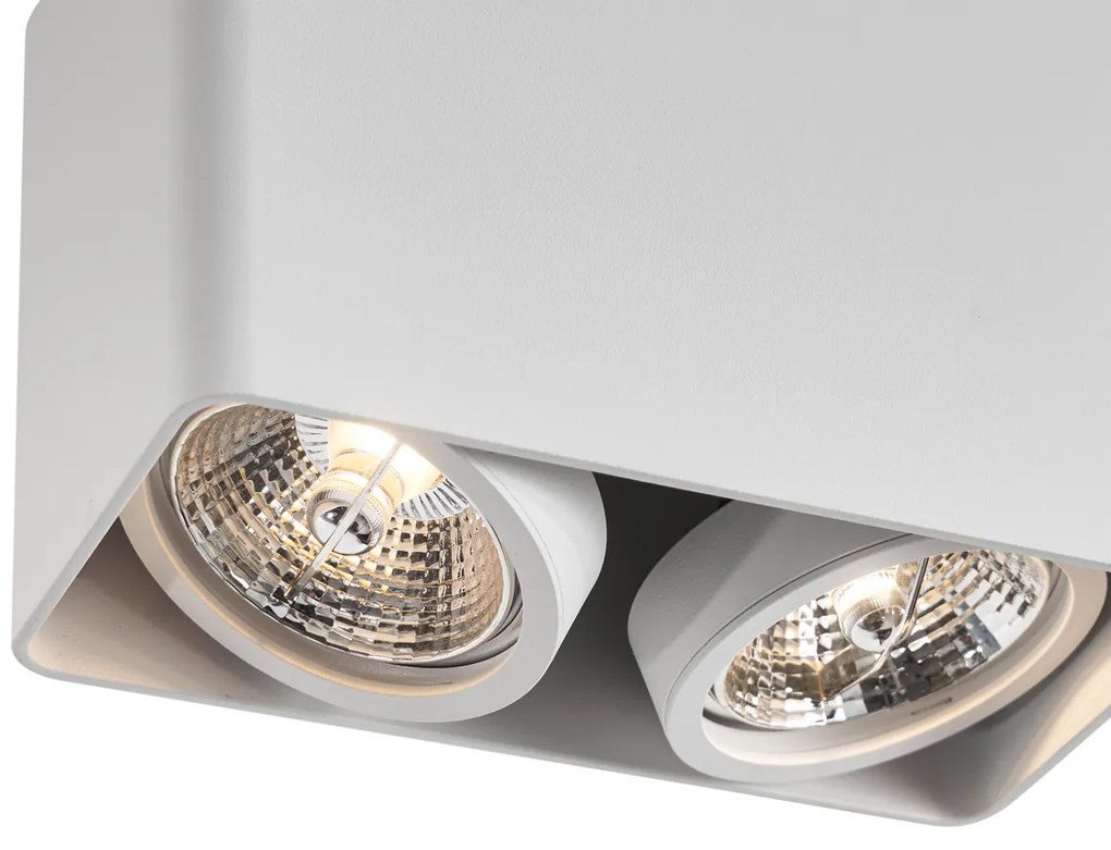 Dizajnový prisadený reflektor biely GU10 70 mm 2-svetelný otočný a naklápací - Vox