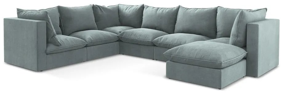 Modrá rohová pohovka (ľavý roh/do tvaru "U") Manao – Makamii