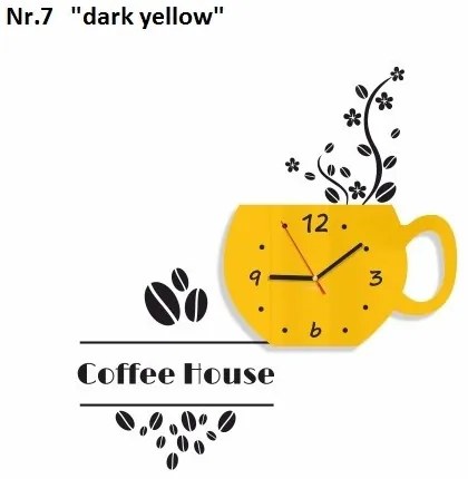 Coffee House dekoračné hodiny do kuchyne fialová