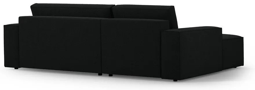 Čierna rozkladacia rohová pohovka z textílie bouclé (ľavý roh) Jodie – Micadoni Home