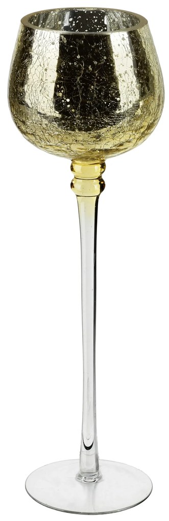 Skleněný svícen DONNA I. 30 cm zlatý