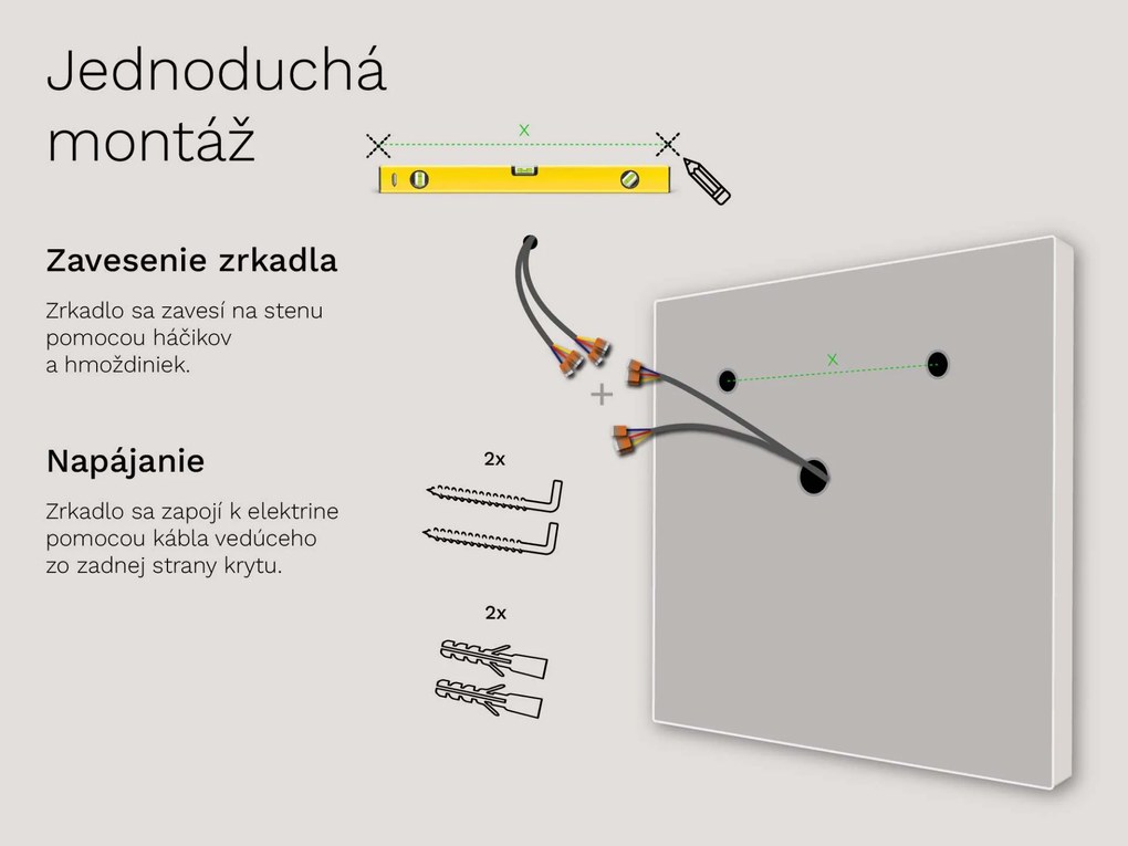 SMART Zrkadlo do kúpeľne s LED osvetlením M1 premium + SmartScreen with Google TV