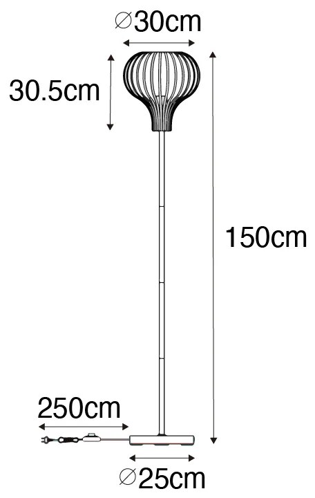 Moderná stojaca lampa čierna - Saffira