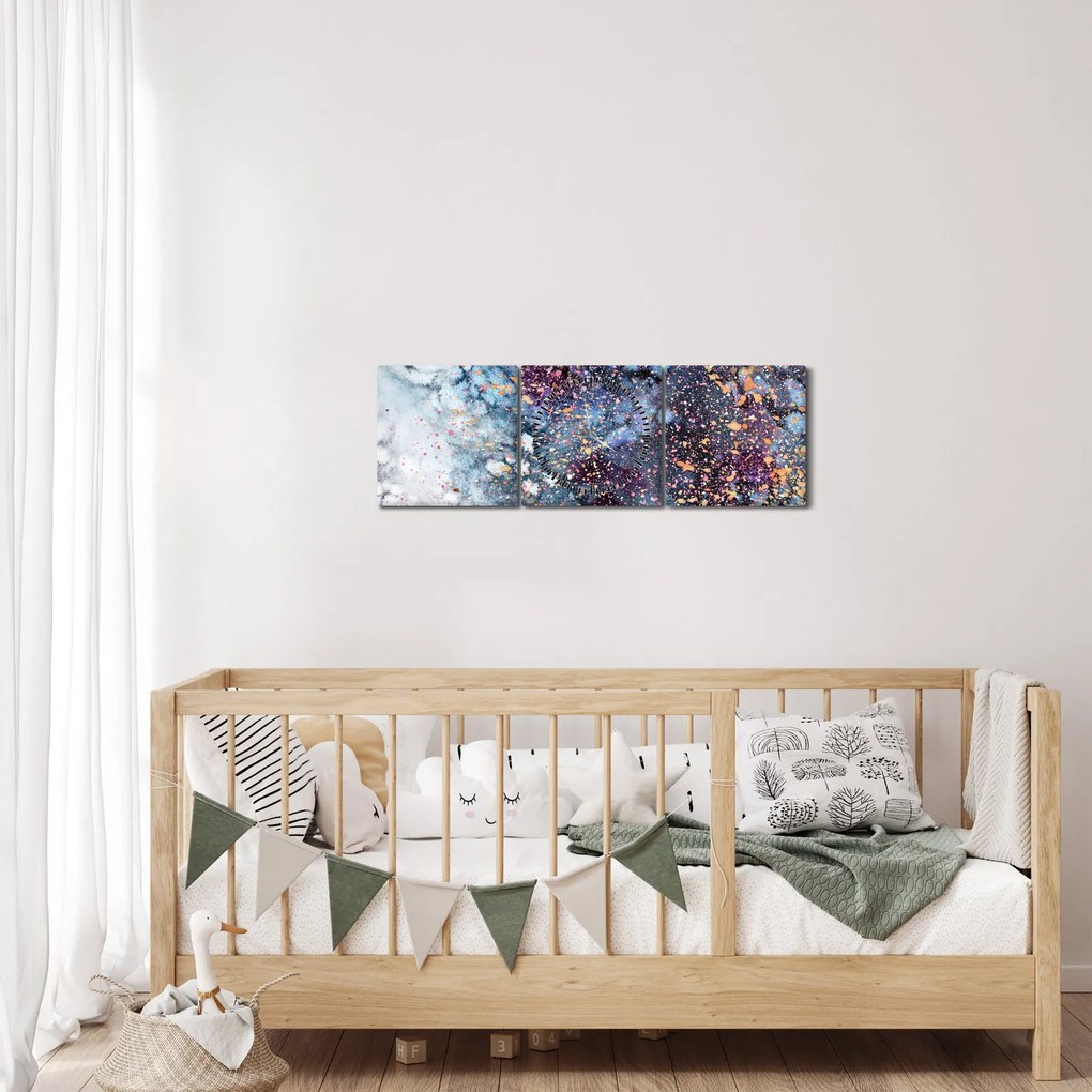 Obraz - Abstrakcia (s hodinami) (90x30 cm)