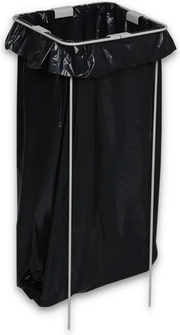 Kôš na triedený odpad, stojan na odpadkové vrecia, sivá/tmavo sivá, 2x 50 l