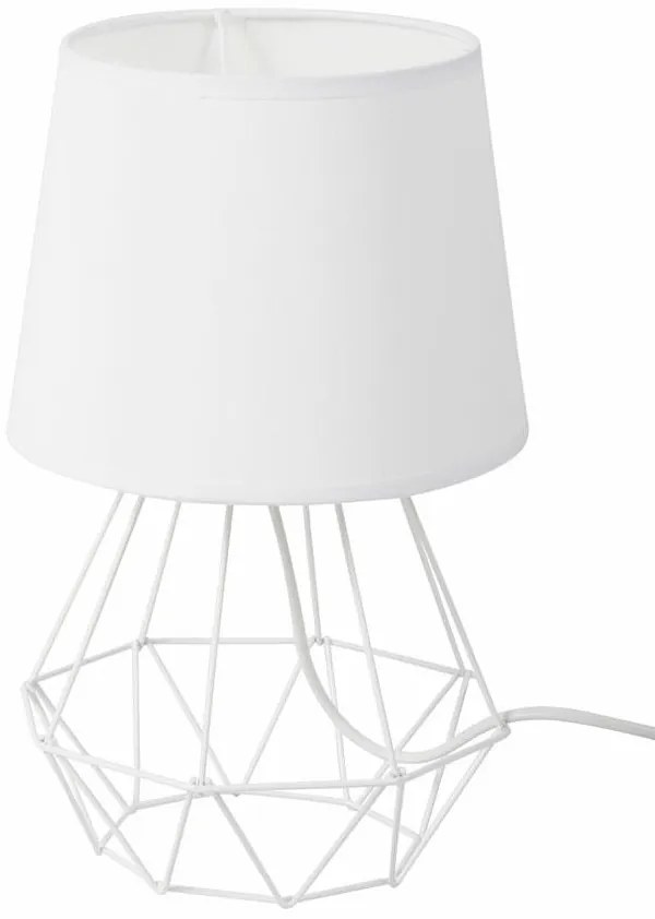 DekorStyle Stolní lampa DIAMENT II bílá
