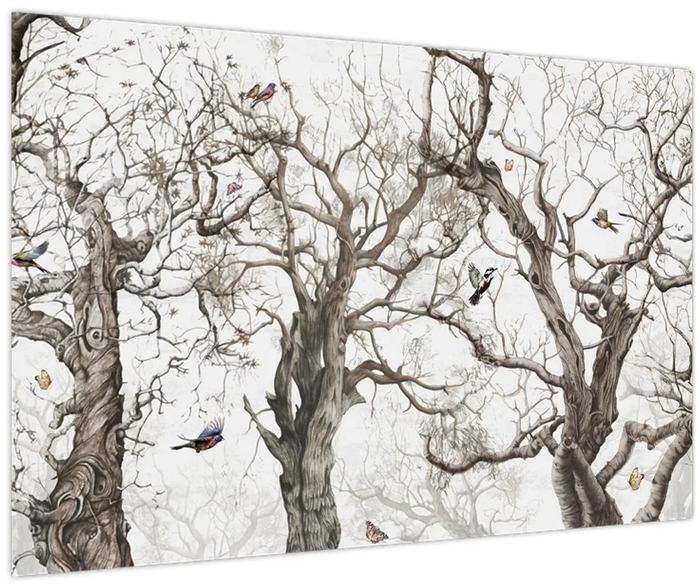 Obraz - Lesný vzor, kresba (90x60 cm)