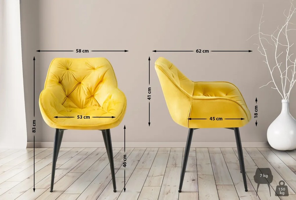 Stolička Tanna - zamat - Žltá