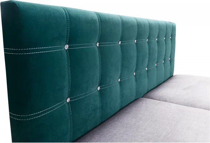 Čalúnená posteľ DARA II, 200x180, zelená (Kronos 19/Vogue 14)