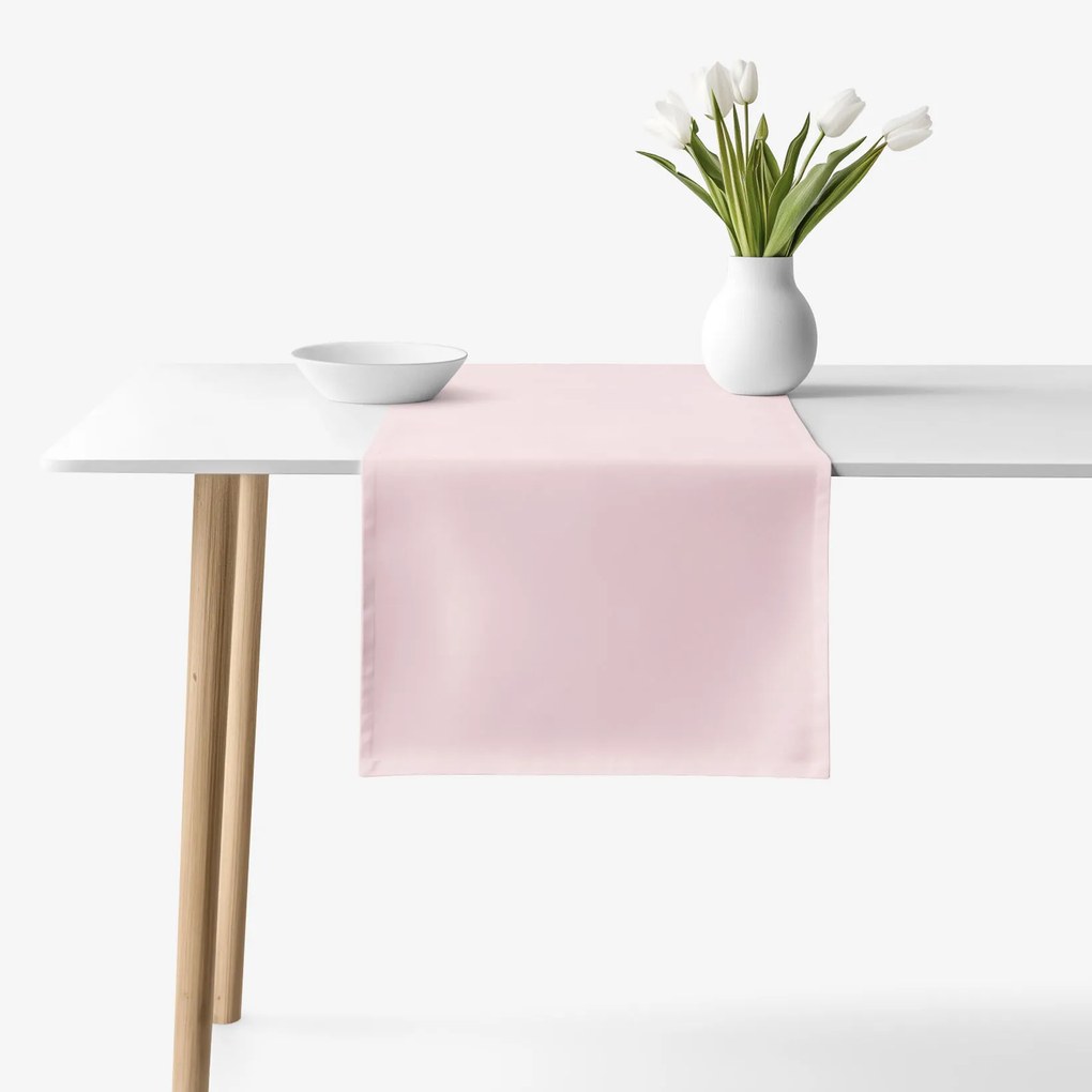 Goldea behúň na stôl 100% bavlnené plátno - púdrovo ružový 35x120 cm