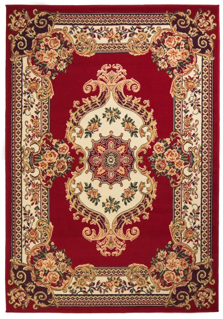 vidaXL Orientálny koberec 160x230 cm, červený/béžový