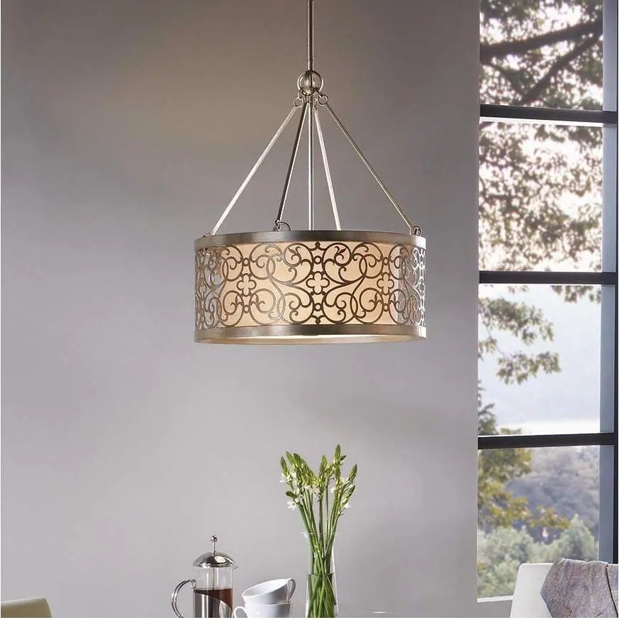 Feiss FE-ARABESQUE4 - Luster na tyči ARABESQUE 4xE27/60W/230V zlatý