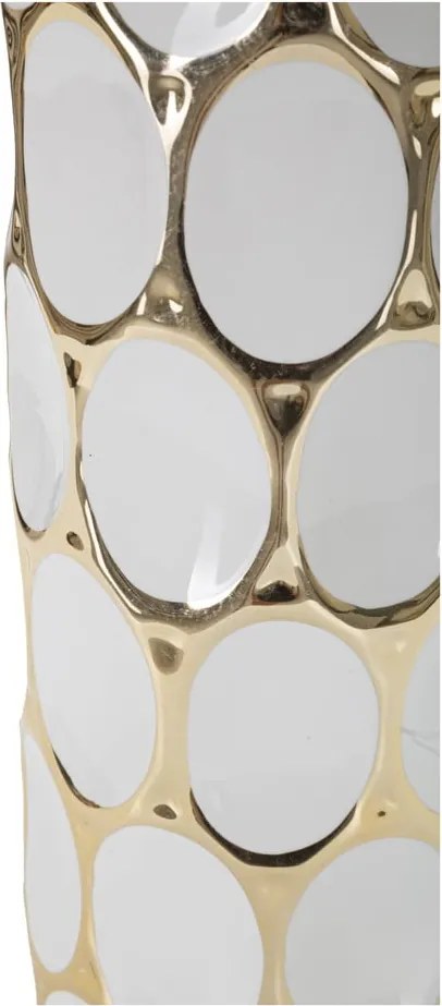 Biela/v zlatej farbe keramická stolová lampa s textilným tienidlom (výška 56 cm) Glam Carv – Mauro Ferretti