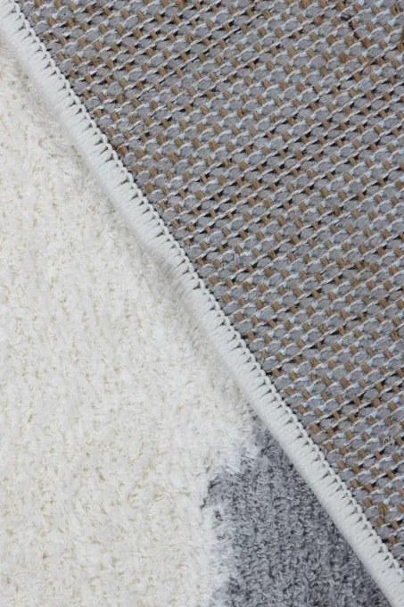 Detský koberec SLIM 6917 sivý / biely