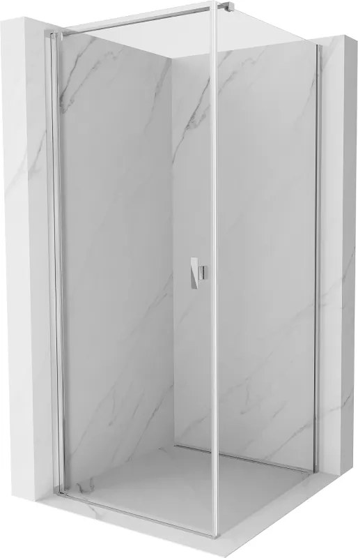 Mexen Mist-B, 1-krídlový výklopný sprchový kút 75 x 75 cm, číre sklo, chrómový profil, 8A2T-075-075-01-00