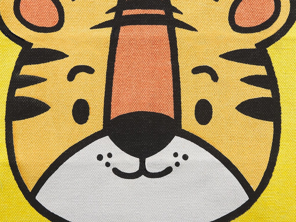Detský bavlnený koberec s motívom tigra 60 x 90 cm žltý RANCHI Beliani