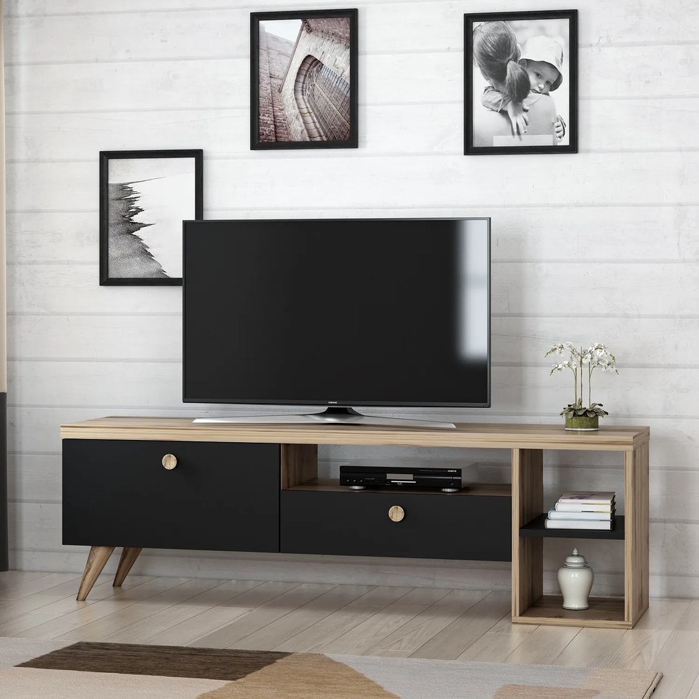 TV stolík/skrinka Paria (čierna). Akcia -19%. Vlastná spoľahlivá doprava až k Vám domov. 1067149