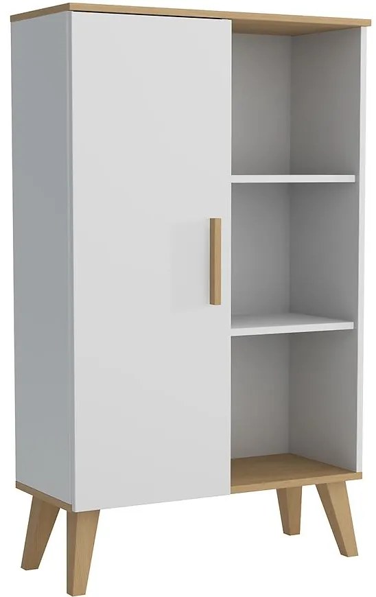 Vitrína P Dita biela/dub sonoma