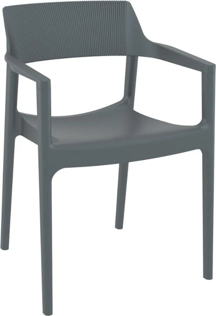 TULUM záhradná stolička s podrúčkami black/olive green