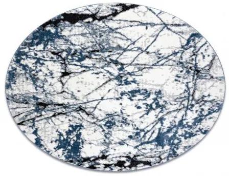 Moderný okrúhly koberec COZY 8871, Marble, Mramor - Štrukturálny, dve vrstvy rúna, modrá Veľkosť: kruh 160 cm