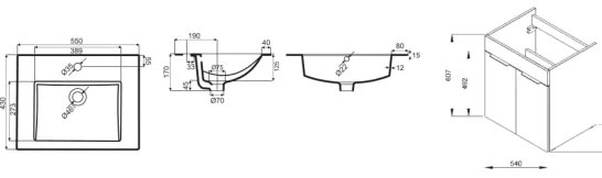 JIKA H4536121763001 - Kúpeľňová skrinka s umývadlom CUBE 60,7x55 cm biela