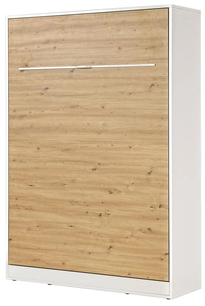 Sklápacia posteľ 140 Perfecto I (biela + dub + biela) (vertikálna) (bez osvetlenia). Akcia -21%. Vlastná spoľahlivá doprava až k Vám domov. 1128891