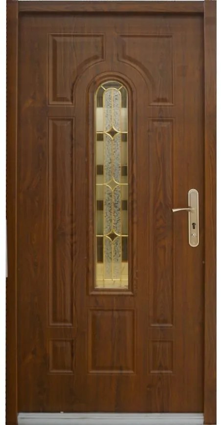 Dvere vchodové MX Eris 90L zlatý dub pp