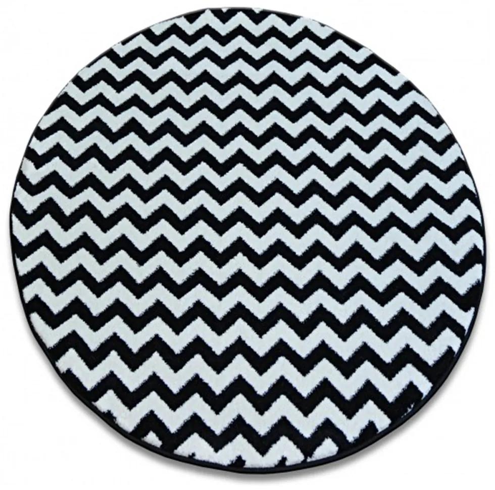 Kusový koberec Nero čiernobiely kruh, Velikosti 140cm