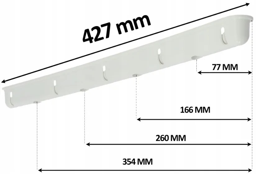 Erga Erga, stropný vešiak na sušenie bielizne 5x120 cm, biela, ERG-SEP-10SUSSUF5PP12