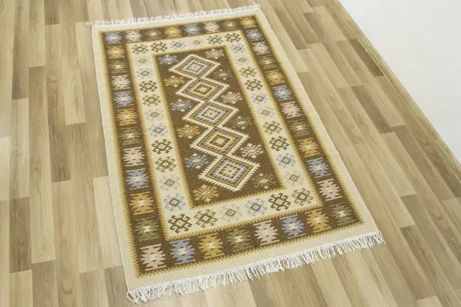Obojstranný koberec / behúň Kilim medový 3
