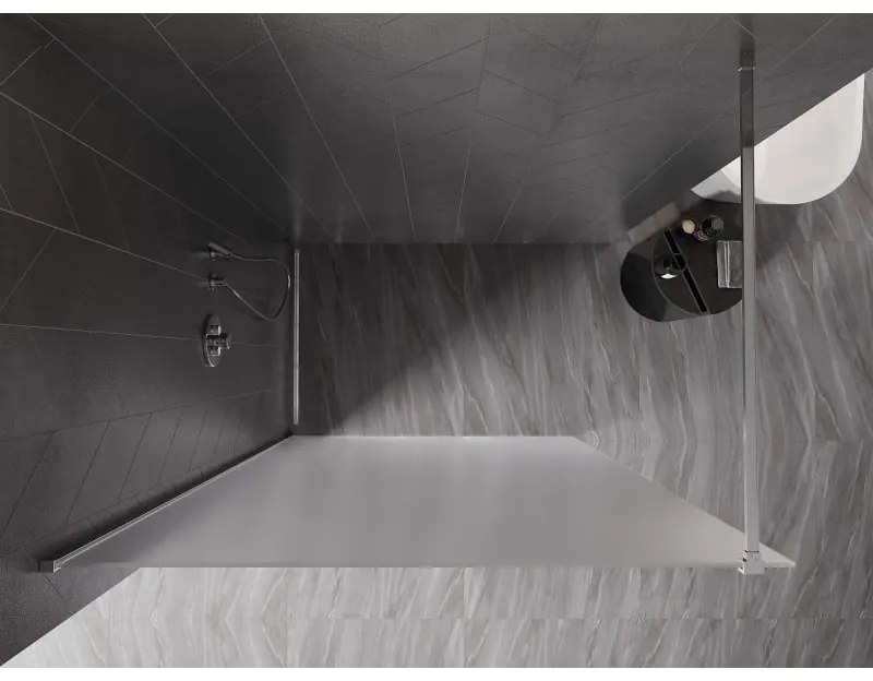 Mexen, Mexen Kioto-X sprchová stena 130 x 200 cm, mráz 10 mm, chróm - 800-130-101-01-30-X