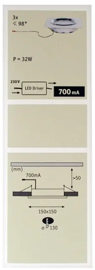 Paulmann 92695 - SADA 3xLED/8W stmievateľné podhľadové svietidlo DICE 230V