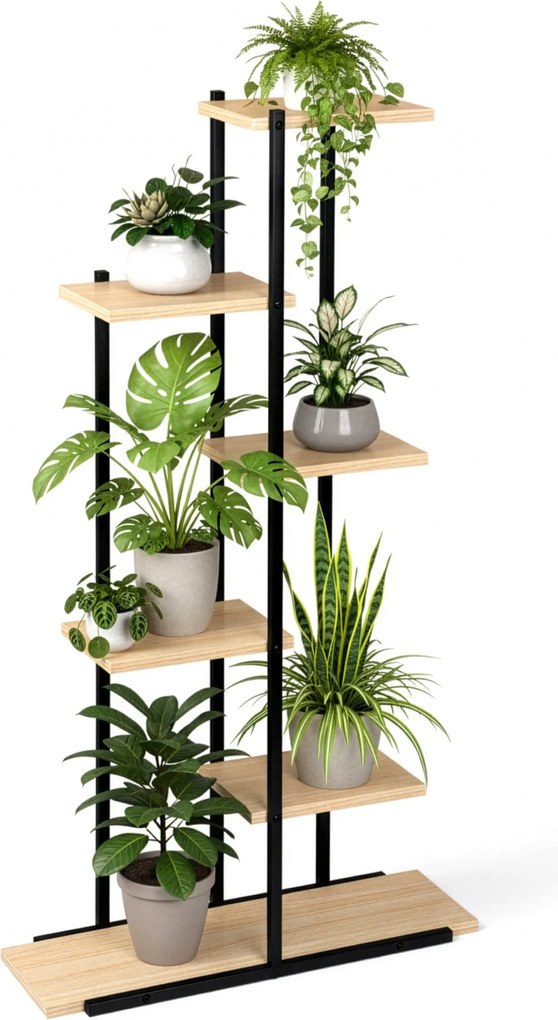 Stojan na kvety IKER vanilla craft/čierny