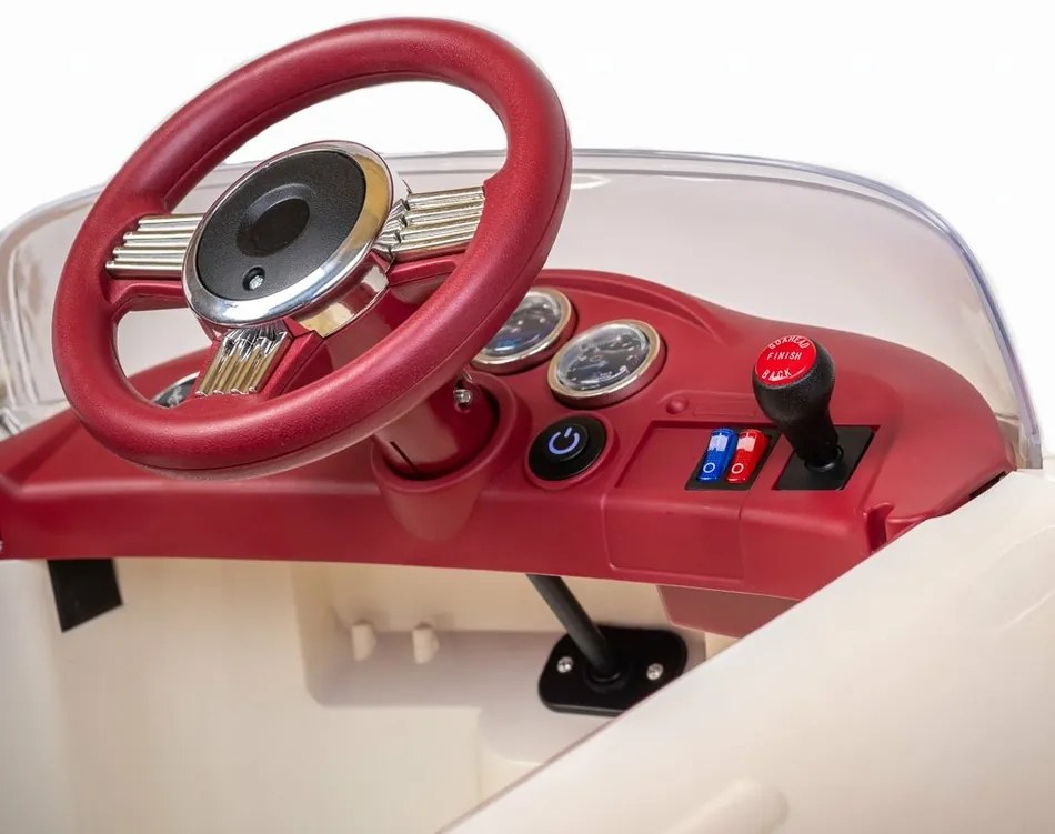 Baby Mix Detské elektrické autíčko Retro Pearl, biela