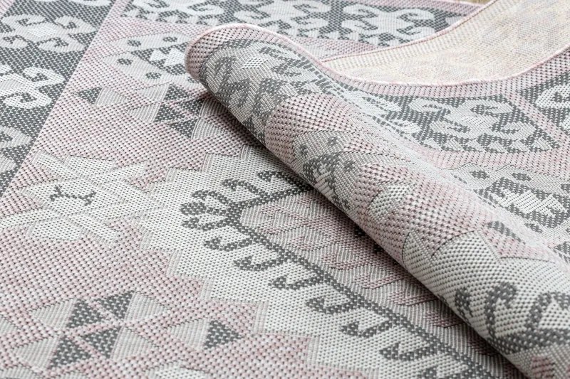Kusový koberec Sion Sisal Aztec 3007 pink/ecru – na von aj na doma, 80x150, ružová, chodba / predsieň, Dywany Łuszczów