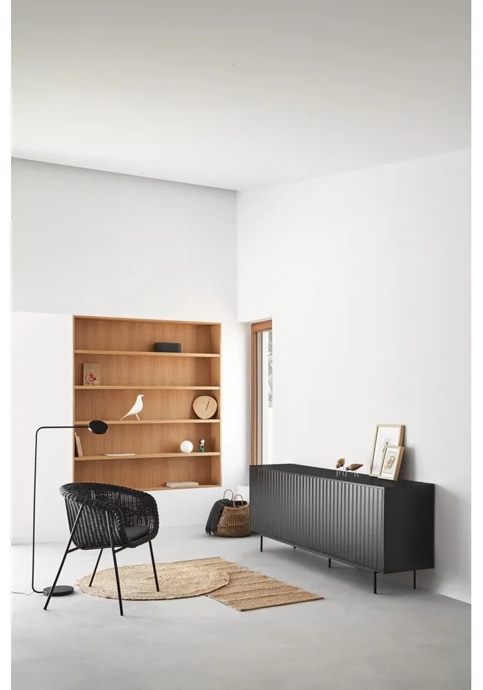 Čierna nízka komoda 211x80 cm Sierra – Teulat