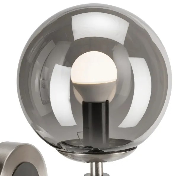Nástenné svietidlo ROLLO 1xE14/5W/230V matný chróm/dymová