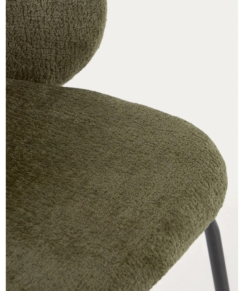 Zelené čalúnené jedálenské kreslo Minna – Kave Home