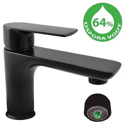 RAV SLEZÁK Vltava umývadlová batéria bez výpuste čierna VTE426.0CMAT