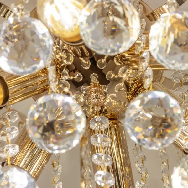 Brilagi - Prisadený luster CRYSTAL 6xE14/60W/230V zlatá