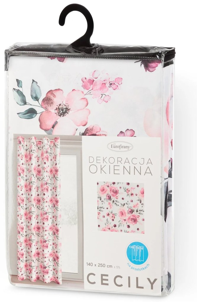 ZÁVES NA KRÚŽKOCH CECILY 140X250 CM KVETY
