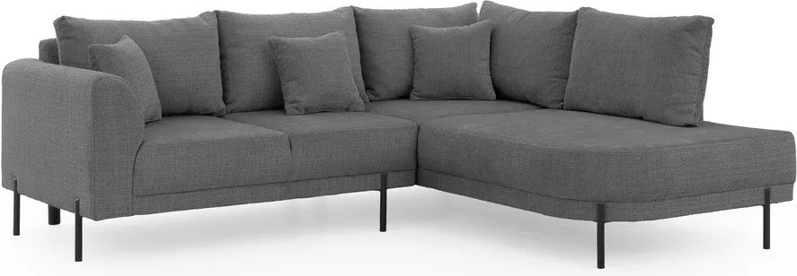 Tmavosivá ženilková rohová pohovka (pravý roh/do L) Mauris – Ropez