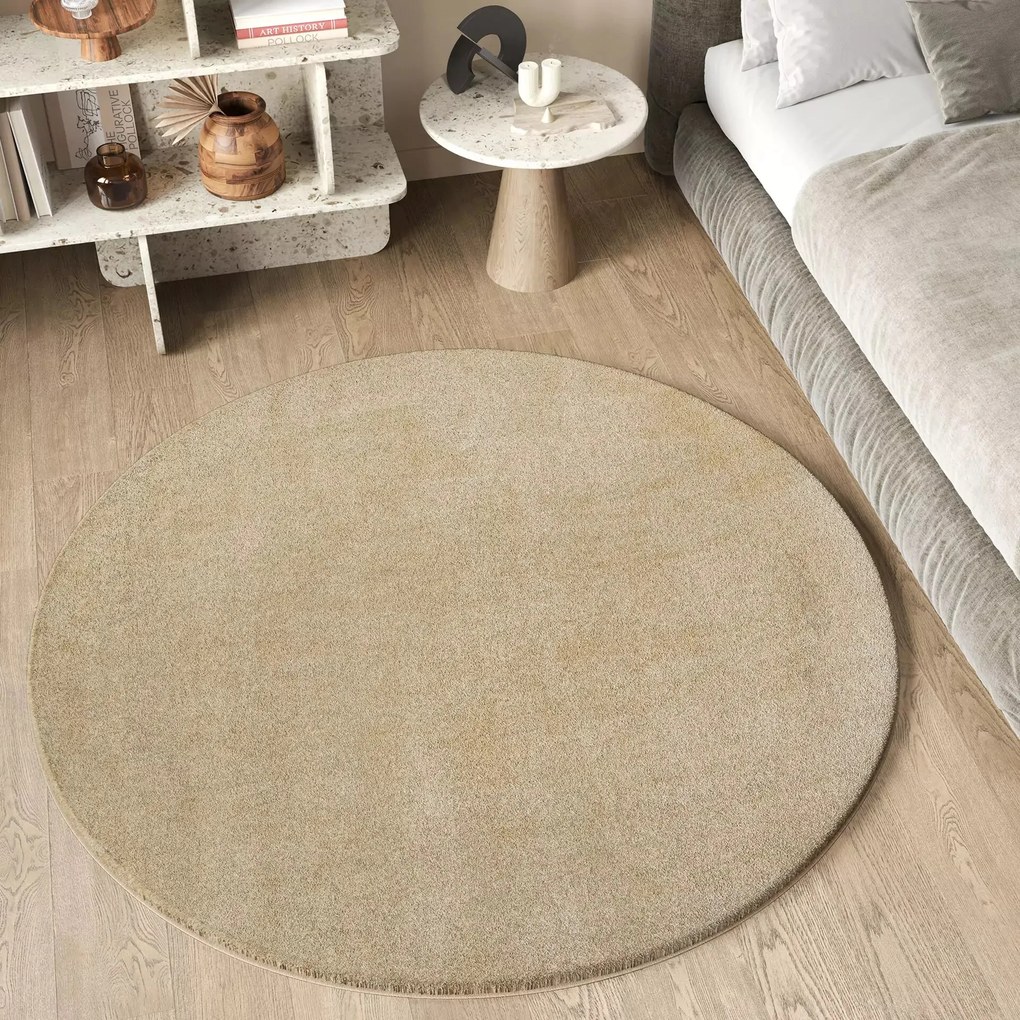 TA Koberec 2000 BÉŽOVÉ KOLO NA MAZNANIE Rozmer: 200x200 cm