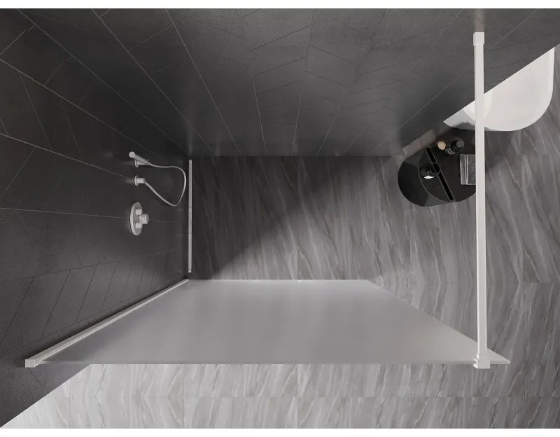 Mexen, Mexen Kioto-X sprchová stena 100 x 200 cm, matná 10 mm, biela - 800-100-101-20-30-X