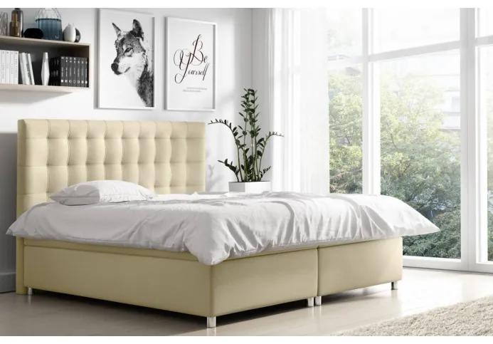 Jednolôžková čalúnená posteľ Diana krémová 140 + Topper zdarma